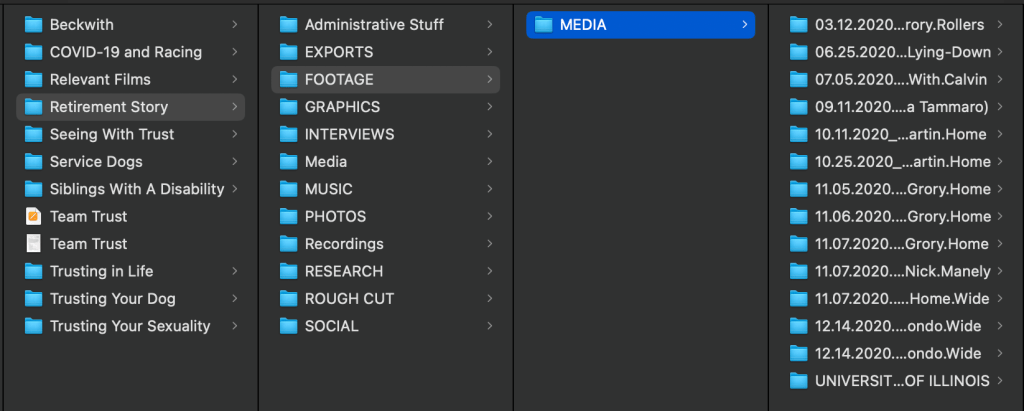 A screenshot of a series of folders and subfolders in a hard drive.