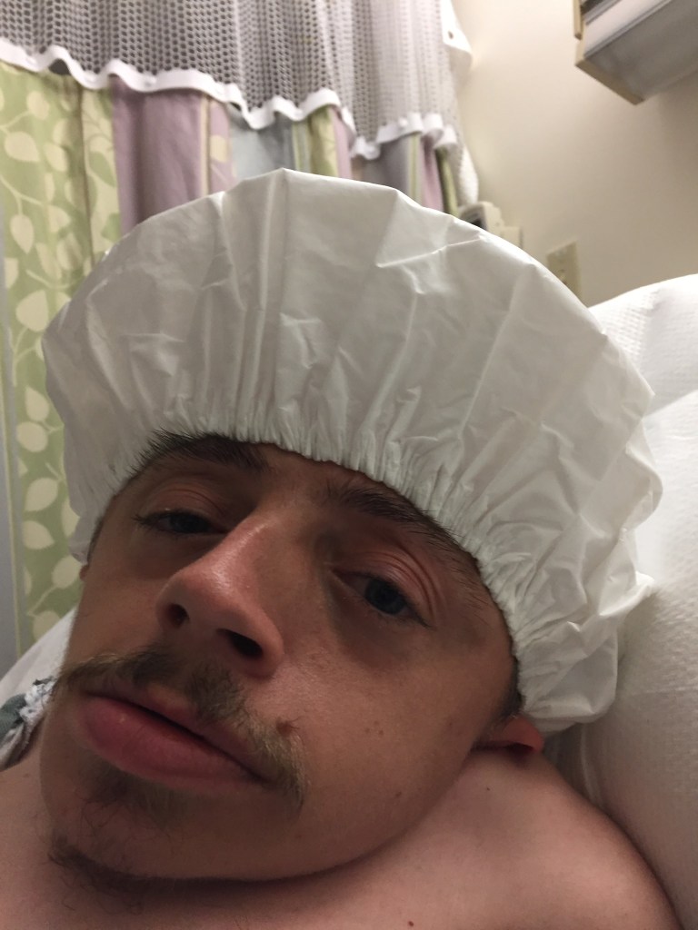 A white man in the hospital.