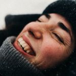 close up on smiling womans head